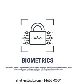 Vector graphic illustration. Set line icons. Voice identification. Outline design. Biometrics authorization. Person Recognition key. Digital access system. Cyber security. Web Sign, symbol.