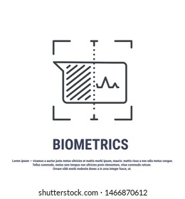 Vector graphic illustration. Set line icons. Voice identification. Outline design. Biometrics authorization. Person Recognition key. Digital access system. Cyber security. Web Sign, symbol.