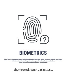 Vector graphic illustration. Set line icons. Fingerprint Identification. Outline design. Biometrics authorization. Person Recognition key. Digital access system. Cyber security. Web Sign, symbol.