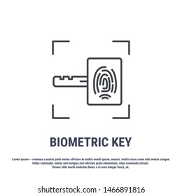 Vector graphic illustration. Set line icons. Fingerprint Identification. Outline design. Biometrics authorization. Person Recognition key. Digital access system. Cyber security. Web Sign, symbol.