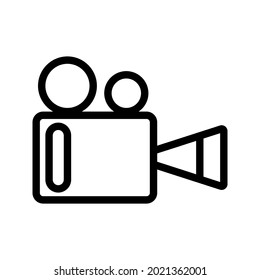 Vector graphic illustration of a simple recording video camera icon. Great for photography designs,symbols, signs, etc
