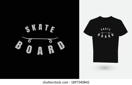 Vector graphic illustration, SKATEBOARD, for designs of t-shirts, shirts, hoodies, etc.