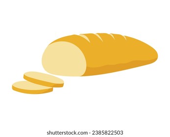 vector graphic illustration of a sliced ​​bread