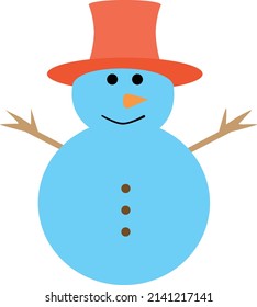 Vector graphic illustration of snow man