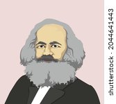 Vector graphic illustration of social philosopher Karl Marx