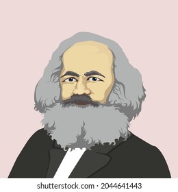 Vector graphic illustration of social philosopher Karl Marx