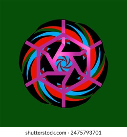 vector graphic illustration of a spinning wheel with a green background, very suitable for branding a product
