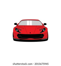 vector graphic illustration of sports car, front view. Lamborghini Aventador