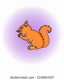 vector graphic illustration of a squirrel for design needs or products such as children's books and others. simple vector illustration.