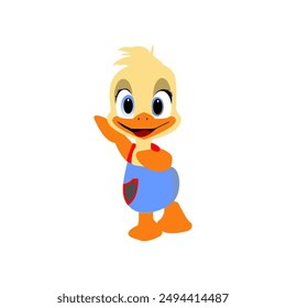 Vector graphic of an illustration of a standing duck in a cool and happy style. This vector is perfect for stickers, templates, t-shirt designs, wallpapers, templates, banners, and business etc.
