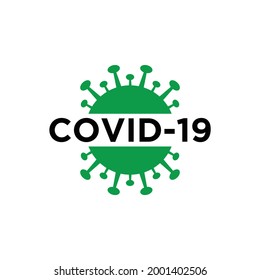 Vector graphic illustration of stop corona virus, Covid-19 in wuhan, corona virus infection. 2019-nvoc virus. Corona virus microbe logo