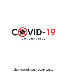 Vector graphic illustration of stop corona virus, Covid-19 in wuhan, corona virus infection. 2019-nvoc virus. Corona virus microbe logo