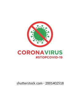 Ilustración gráfica vectorial del virus de la corona parada, Covid-19 en wuhan, infección por el virus de la corona. Virus del caos 2019. Logo del virus Corona