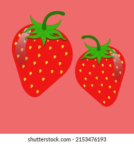 vector graphic illustration of strawberry fruit