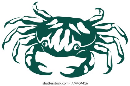 vector graphic illustration of a stylized crab