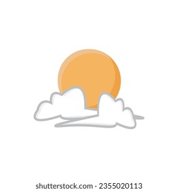 vector graphic illustration of the sun behind the clouds, 02