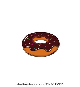 Vector graphic illustration of sweet chocolate donut nice for children's magazine
