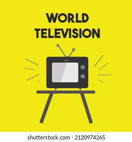 Ilustración gráfica vectorial del mundo de la televisión. adecuado para cualquier contenido sobre el "día mundial de la televisión"
