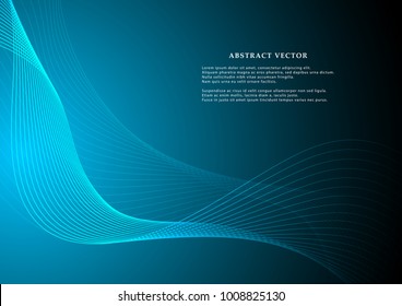 Vector graphic illustration template for use in the projects business, science, education and technology. Curvy lines pattern pattern on bright background