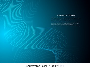 Vector graphic illustration template for use in the projects business, science, education and technology. Curvy lines pattern pattern on bright background