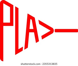 Vector graphic of illustration of text play with play button shape. This vector is perfect for decorations, posters, t-shirt designs, banners, advertisements, templates, wallpapers and backgrounds etc