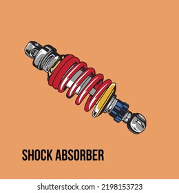 Ilustración gráfica vectorial de THAILOOK MOTORCYCLE TRASERO SHOCK ABSORBER PERFECTO PARA IMPRESIÓN DE camisetas,STICKER,STRIPING