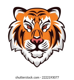 Vector graphic illustration of a tiger head, Good for animal logo