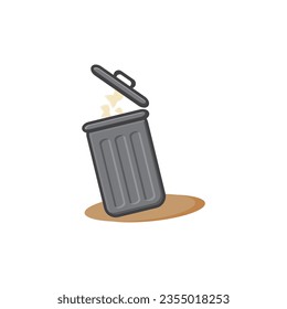 ilustración gráfica vectorial de una papelera como lugar para deshacerse de la basura