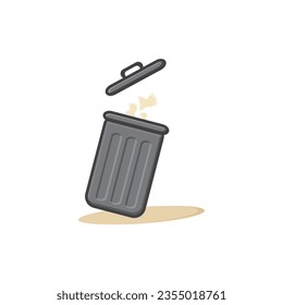 ilustración gráfica vectorial de una papelera como lugar para deshacerse de la basura, 011