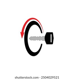 vector graphic illustration turn off engine symbol white background
