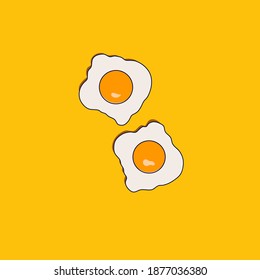 vector graphic illustration of two wrapped eggs on isolated yellow background