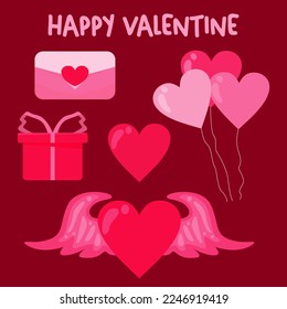 Vector graphic illustration of "VALENTINE PACKAGES 1" can be used to design flyers, banners, instagram feeds, etc. Also can be used individually for product logos.