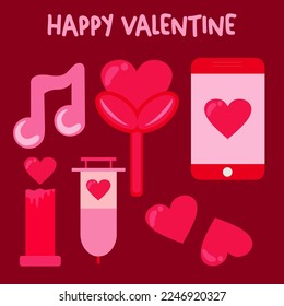 Vector graphic illustration of "VALENTINE PACKAGES 3" can be used to design flyers, banners, instagram feeds, etc. Also can be used individually for product logos.