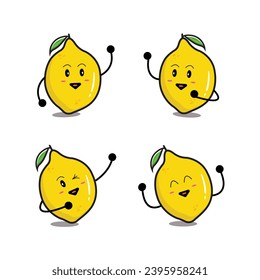Vector graphic illustration of a very cute lemon fruit available in several styles, for food, icon, commercial, business, event etc