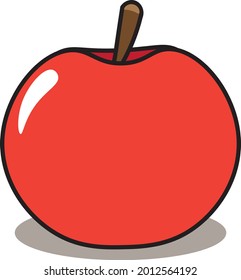 vector graphic illustration of a very red apple, good for health