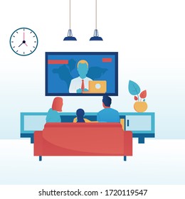 Vector Graphic Illustration of Watching News. suitable for campaign design, web, mobile apps.