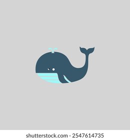 Vector graphic of the illustration of a whale icon with a fountain blowing. This vector is perfect for wallpapers, backgrounds, stickers, t-shirt designs, templates, banners, templates, and branding e