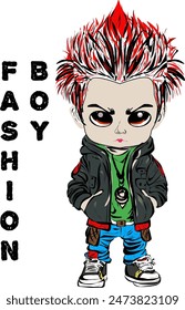 Vector graphic illustrations of modern children's fashion are suitable for use in all product areas