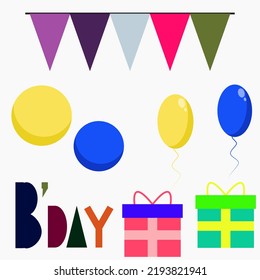 vector graphic illustrator birthday icon set suitable for those of you who celebrate