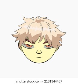 Ilustrador gráfico vectorial de la cara de un hombre sobre un fondo blanco