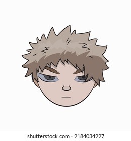 Vector graphic illustrator of a man's face on a white background