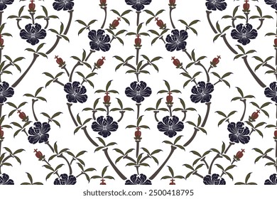 Es una Imagen gráfica de Vector con forma de vid floral. Utilizado para imprimir el modelo de la tela para la ropa, decoración casera, cortina, fundas de almohada, sábanas, mantas. Diseño tradicional tailandés.