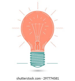Vector graphic image of a light bulb symbolizing creative inspiration and idea.