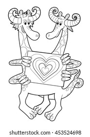 vector graphic images of kind fantastic creatures for coloring