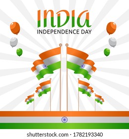vector graphic of India independence day good for India independence Day celebration. flat design. flyer design.flat illustration.
