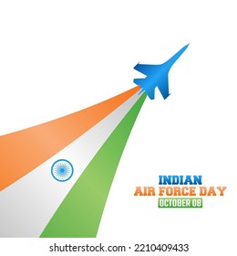 Vector Graphic Of Indian Air Force Day Good For Indian Air Force Day Celebration. Flat Design. Flyer Design.flat Illustration.