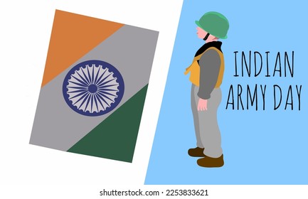 Imagen vectorial del día del ejército indio para la celebración del día del ejército indio. diseño plano. diseño de volante. 29 de enero