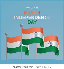 vector graphic of Indian Independence Day good for Indian Independence Day celebration. flat design. flyer design.flat illustration.