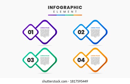 Vector Graphic Infographic Element Design Templates with 4 options or steps. Can be used for process diagram, presentations, workflow layout, banner, flow chart, infographic.