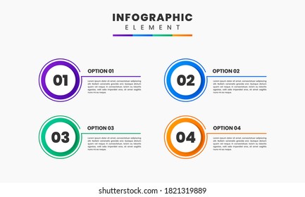 Vector Graphic Infographic Element Design Templates with 4 options or steps. Can be used for process diagram, presentations, workflow layout, banner, flow chart, infographic.